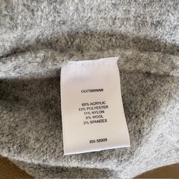 Gibson & Latimer Womens Wool Blend Ribbed Turtleneck Heather Gray Sweater-NWT-L - Picture 11 of 12